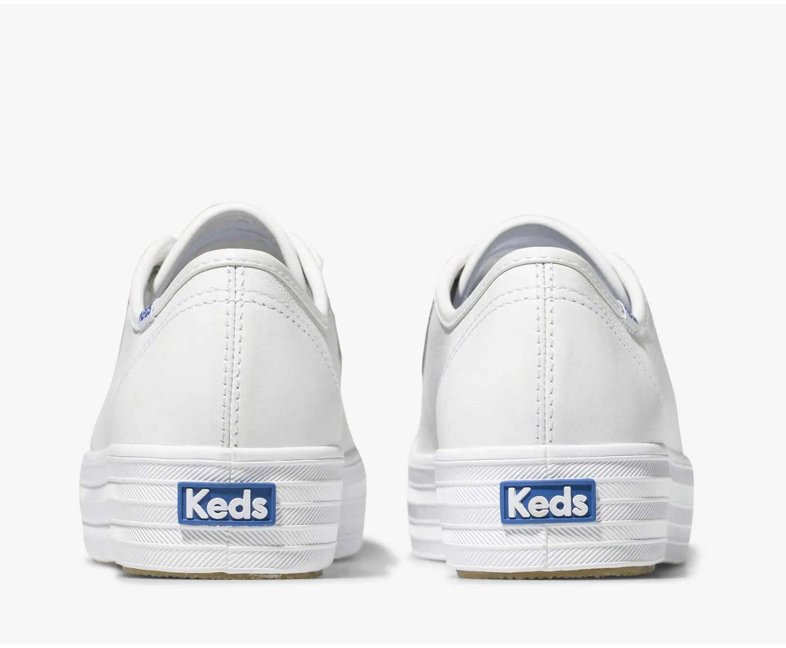 Leather Keds Virtual reality Platform Triple WHITE Lace Kick Up Sneakers International tracking