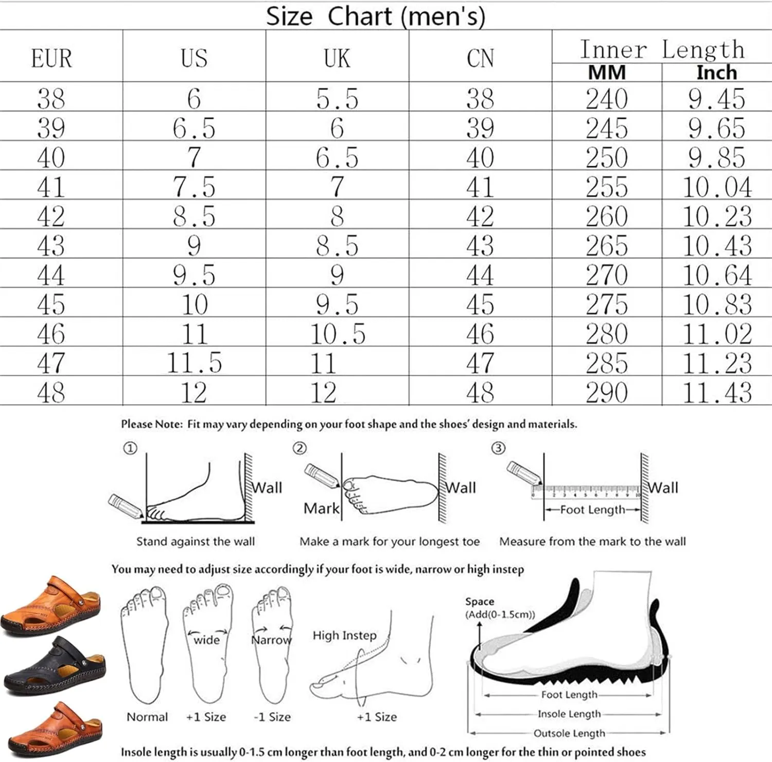 LELEBEAR Mutlon Sandals - Men's Casual Closed Toe Leather Handmade Sandals - Mutlon Leather Classic Sandals Slipper Outdoor