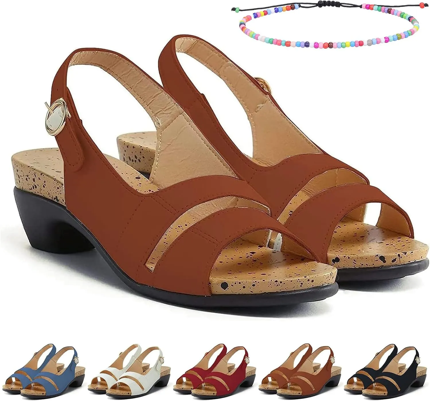 Libiyi Sandals, Libiyi Women's Ultra-Comfy Breathable Orthotic Sandals, Summer Open Toe Wedge Chunky Sandals