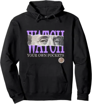 Light Purple Watch Your Own Pockets Purple Violet Graphic Pullover Hoodie