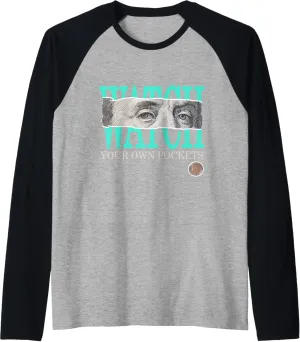 Light Teal Aqua Say Less Watch Your Own Pocket Teal Aqua Raglan Baseball Tee