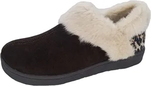 Lined Fashion-forward Suede Round Slippers Fur Faux Clarks Toe Leather Ankle Brown/Brown Leopard Exclusive choices