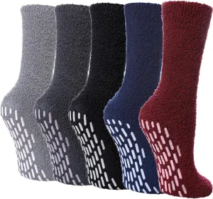 LINEMIN Non-Slip Fuzzy Socks for Women - Cozy Hospital Soft Fluffy Socks With Grips - Winter Warm Slipper