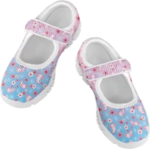 Little Girls Mary Jane Dress Shoes Princess Flats Shoes Mesh Breathable Walking Sneakers for School,Wedding Party