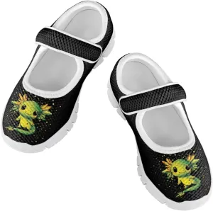 Little Girls Mary Jane Dress Shoes Princess Flats Shoes Mesh Breathable Walking Sneakers for School,Wedding Party
