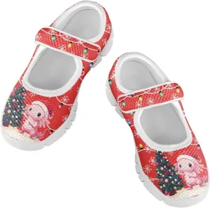 Little Girls Mary Jane Dress Shoes Princess Flats Shoes Mesh Breathable Walking Sneakers for School,Wedding Party