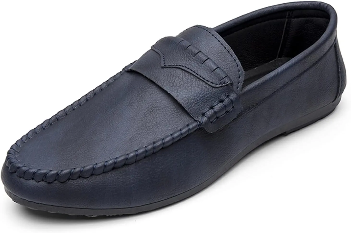 Loafers for Men Simple Moccasins Shoes Leather Flexible Slip Resistant Lightweight Fashion Slip-on