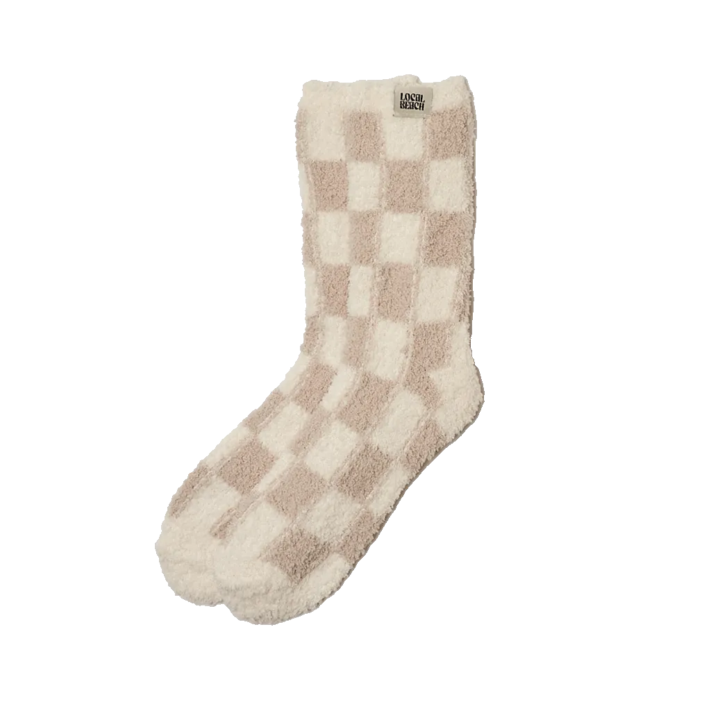 Local Beach Cozy Checker Socks