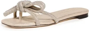 Loeffler Randall Women's Hadley Leather Bow Flat Sandals