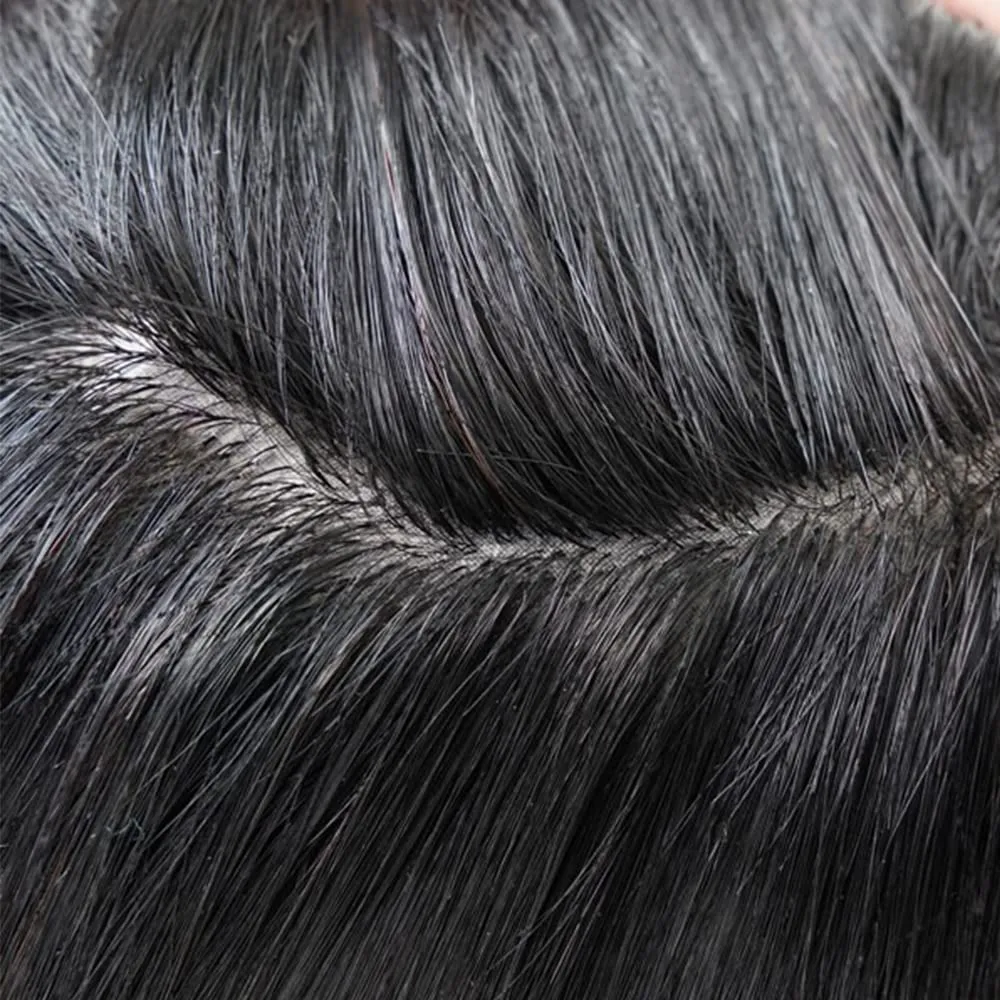 Lordhair Toupee for Men Thin Skin with Gauze Durable Hair System Men's Hairpieces 8x10 Inches Base (8x10)#4ASH