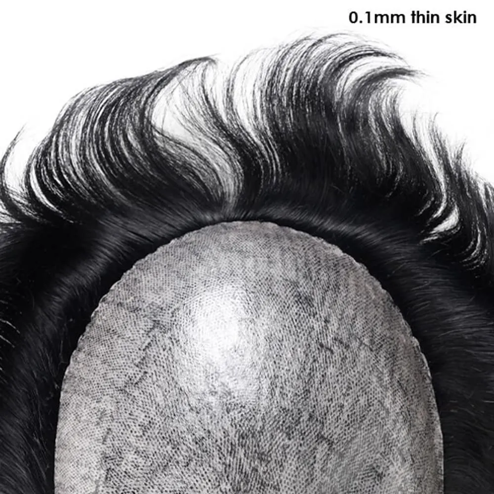 Lordhair Toupee for Men Thin Skin with Gauze Durable Hair System Men's Hairpieces 8x10 Inches Base (8x10)#4ASH