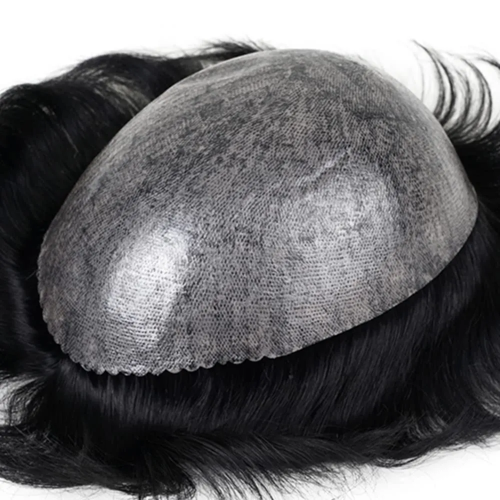 Lordhair Toupee for Men Thin Skin with Gauze Durable Hair System Men's Hairpieces 8x10 Inches Base (8x10)#4ASH