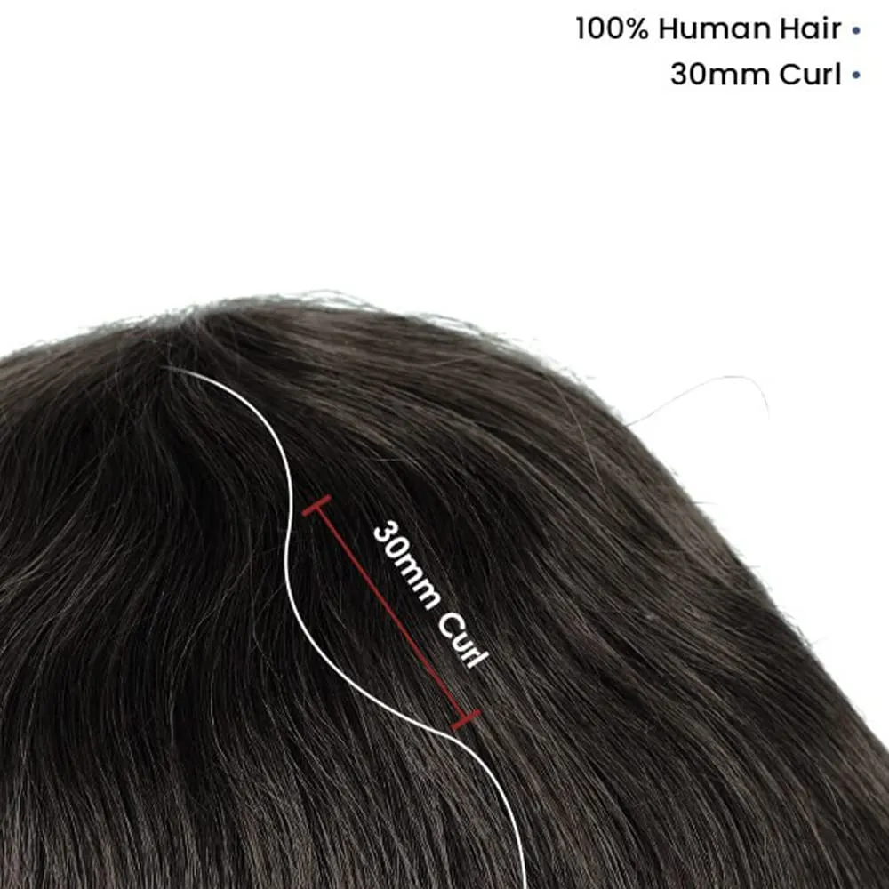 Lordhair Toupee for Men Thin Skin with Gauze Durable Hair System Men's Hairpieces 8x10 Inches Base (8x10)#4ASH