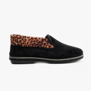 Lotus ELIZA Womens Full Slippers Black