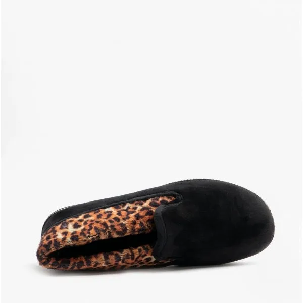 Lotus ELIZA Womens Full Slippers Black