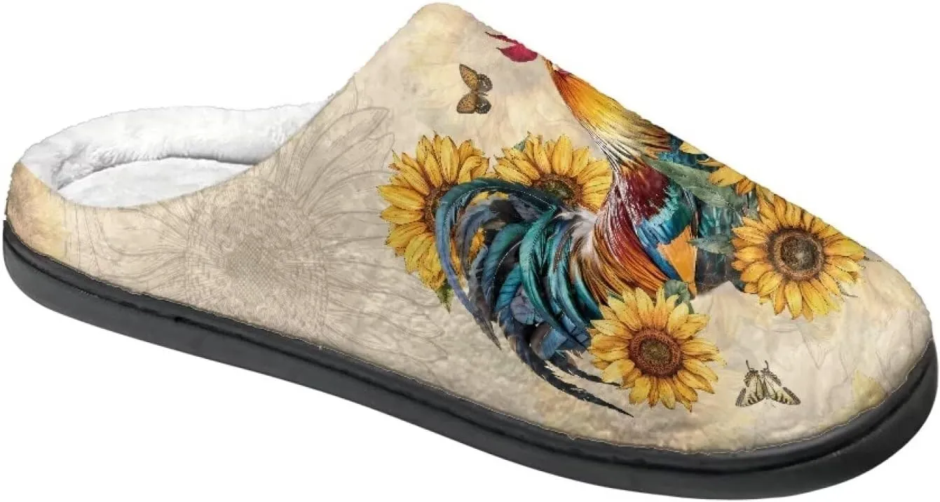 Lotusorchid House Slippers Memory Foam House Shoes for Women Men, Warm Cozy Scuff Slipper Cushion Fluffy Bedroom Slipper Comfy Flannel Slipper