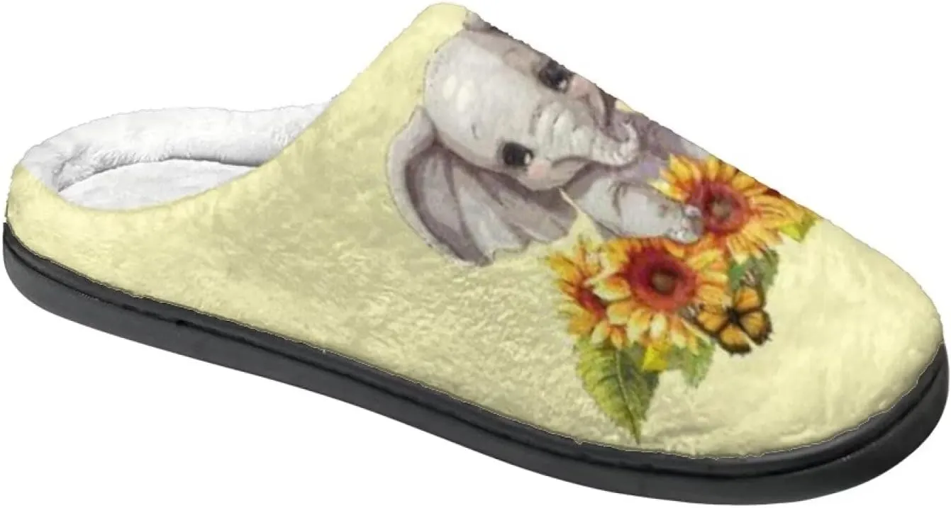 Lotusorchid House Slippers Memory Foam House Shoes for Women Men, Warm Cozy Scuff Slipper Cushion Fluffy Bedroom Slipper Comfy Flannel Slipper