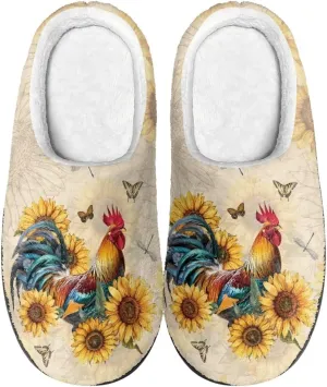 Lotusorchid House Slippers Memory Foam House Shoes for Women Men, Warm Cozy Scuff Slipper Cushion Fluffy Bedroom Slipper Comfy Flannel Slipper