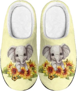 Lotusorchid House Slippers Memory Foam House Shoes for Women Men, Warm Cozy Scuff Slipper Cushion Fluffy Bedroom Slipper Comfy Flannel Slipper