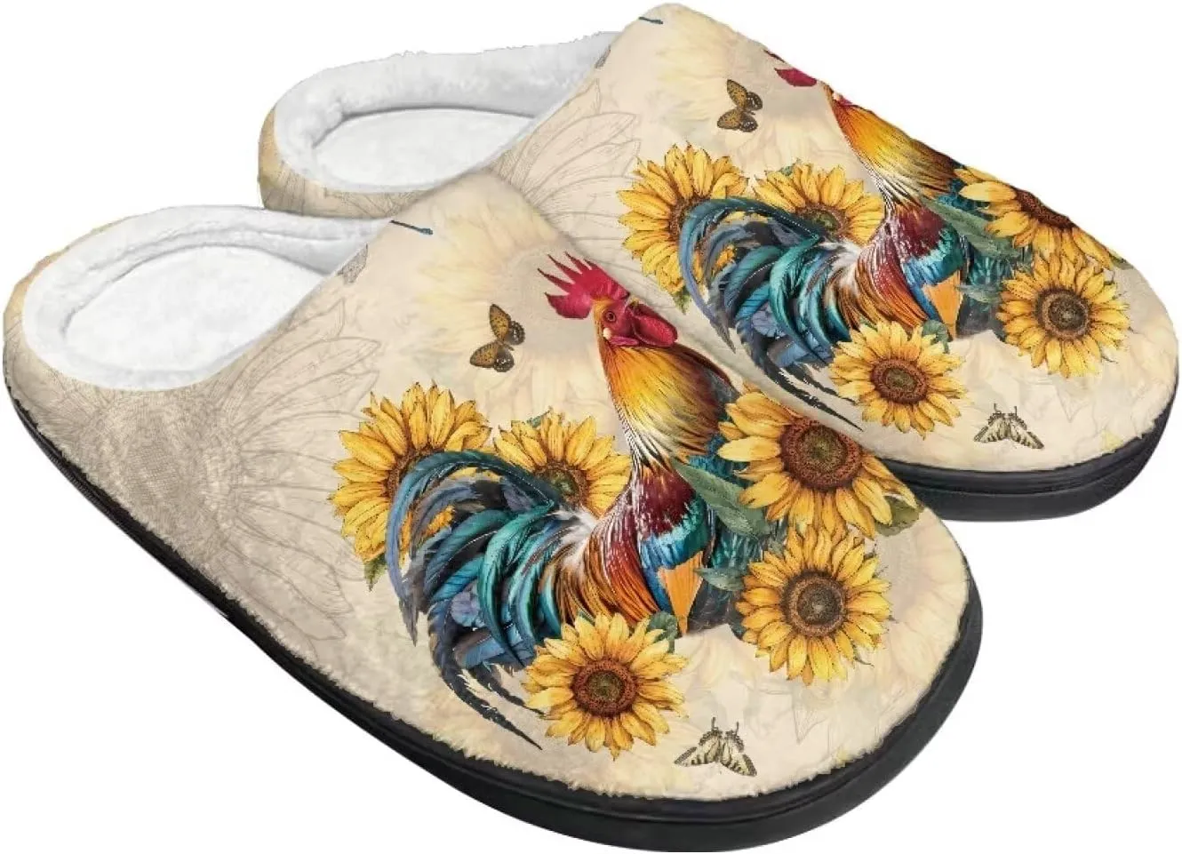 Lotusorchid House Slippers Memory Foam House Shoes for Women Men, Warm Cozy Scuff Slipper Cushion Fluffy Bedroom Slipper Comfy Flannel Slipper