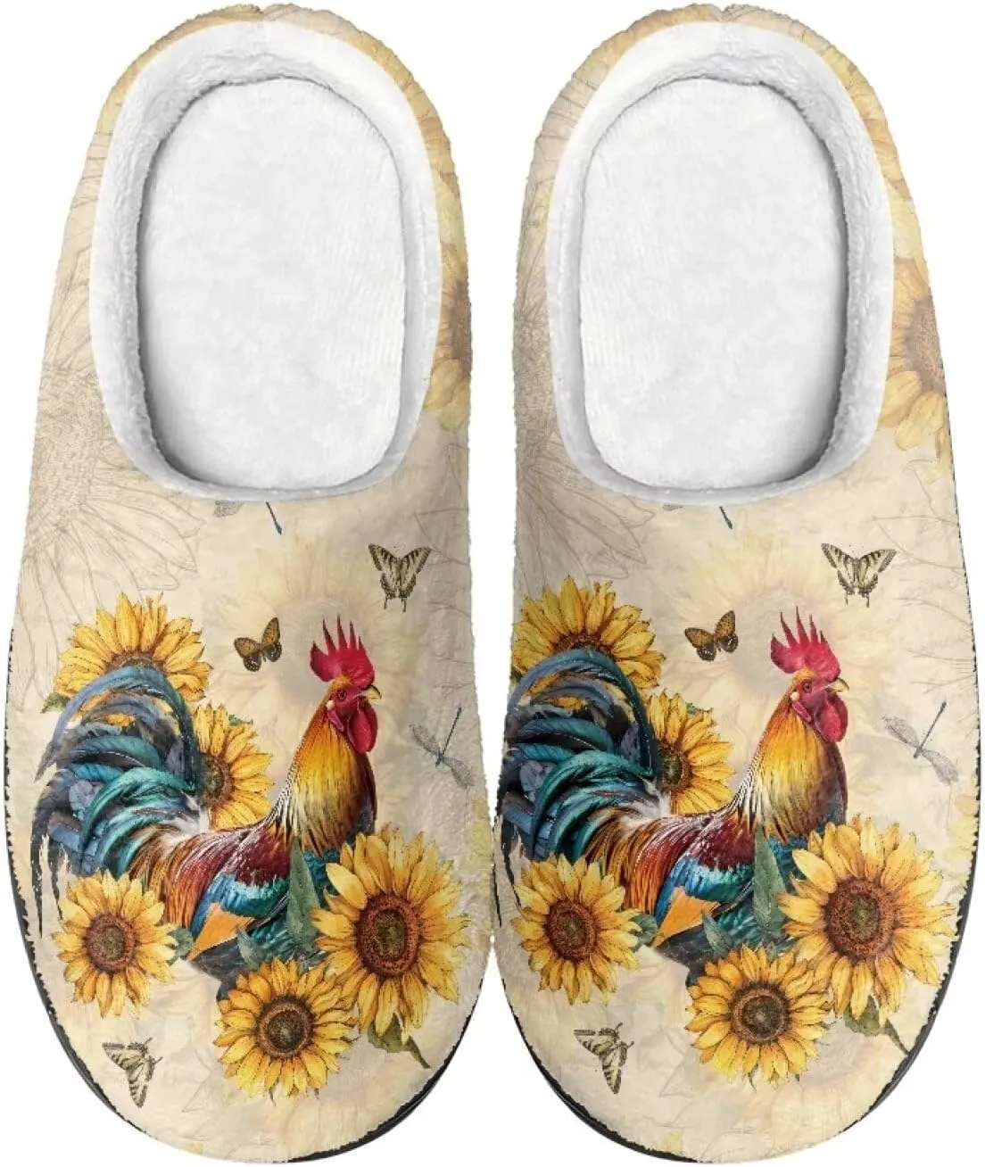 Lotusorchid House Slippers Memory Foam House Shoes for Women Men, Warm Cozy Scuff Slipper Cushion Fluffy Bedroom Slipper Comfy Flannel Slipper