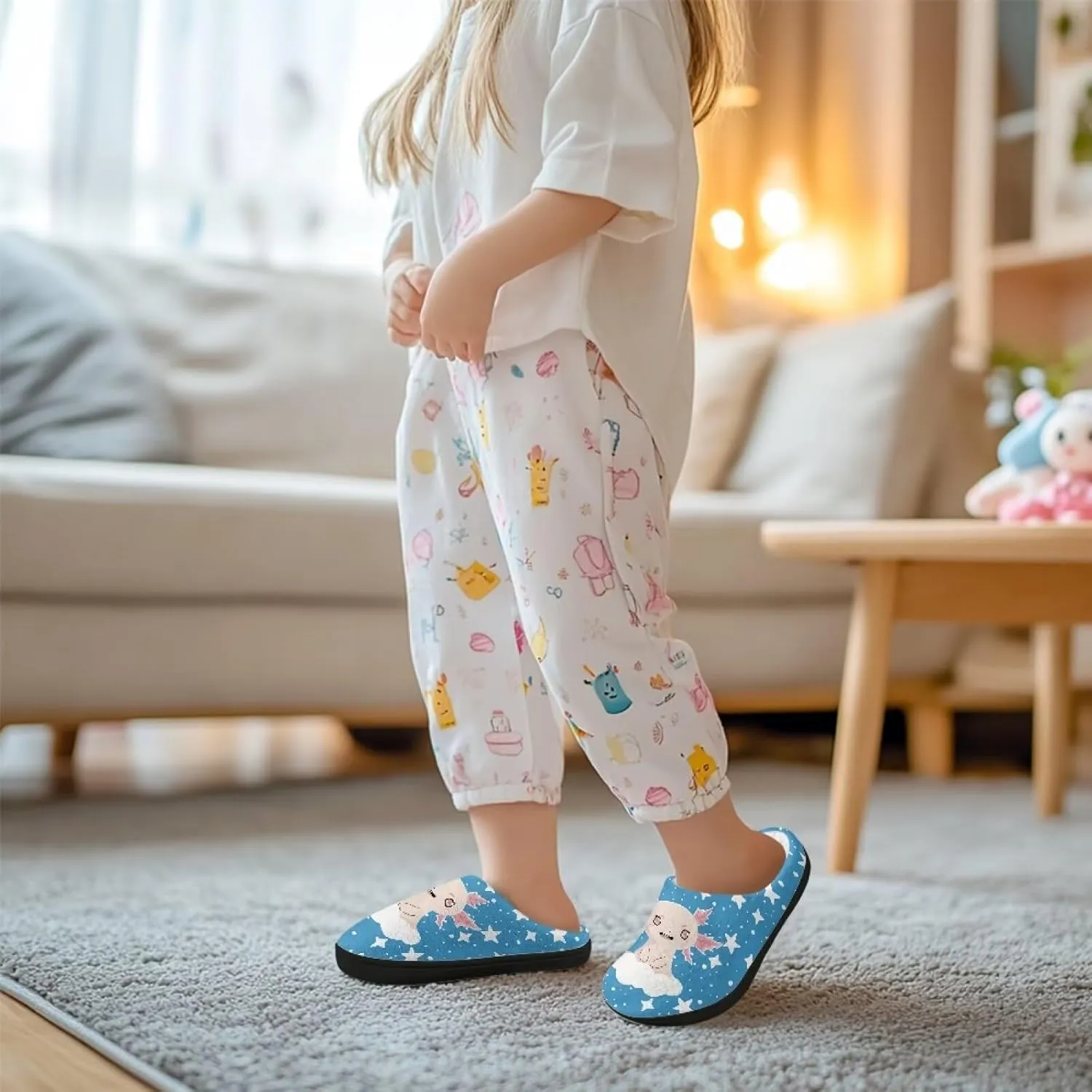 Lotusorchid Slippers for Kids, Soft Cushion House Slipper for Girls, Cozy Closed Toe Bedroom Slipper for Boys, Fuzzy Sleep Slippers
