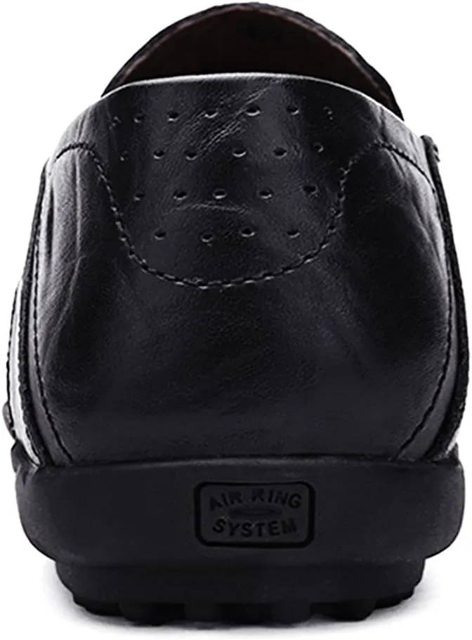 LOUECHY Men's Leather Slip-On Loafer Lightweight Driving Shoes Casual Moccasin Slipper