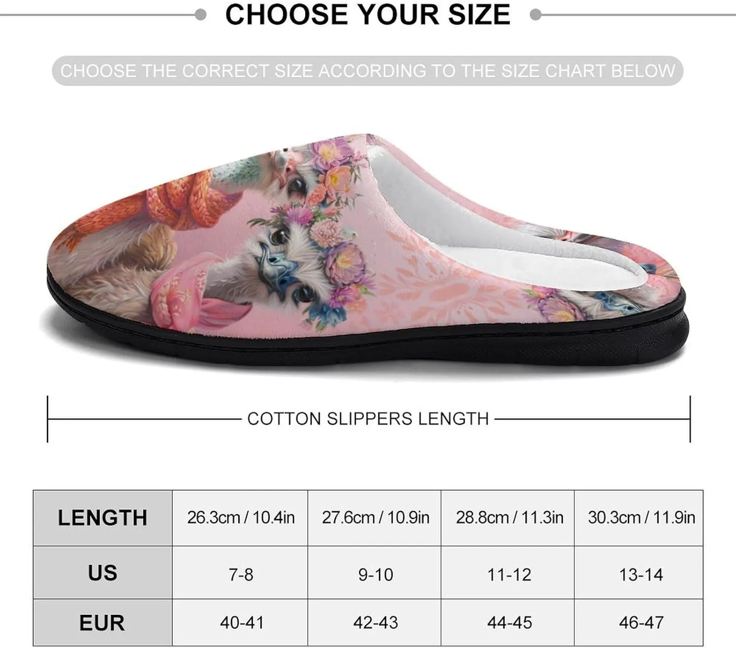 Lovely Ostriches Family Men's Cotton Slippers Soft House Shoes Anti-Skid Bedroom Slipper for Home Outdoor