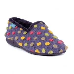 Lunar Helix Women's Slip On Polka Dot Machine Washable Slipper Purple
