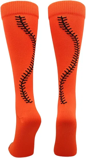 MadSportsStuff Softball Socks with Stitches for Girls and Women Youth and Adult Sizes in Over the Calf Length Kids