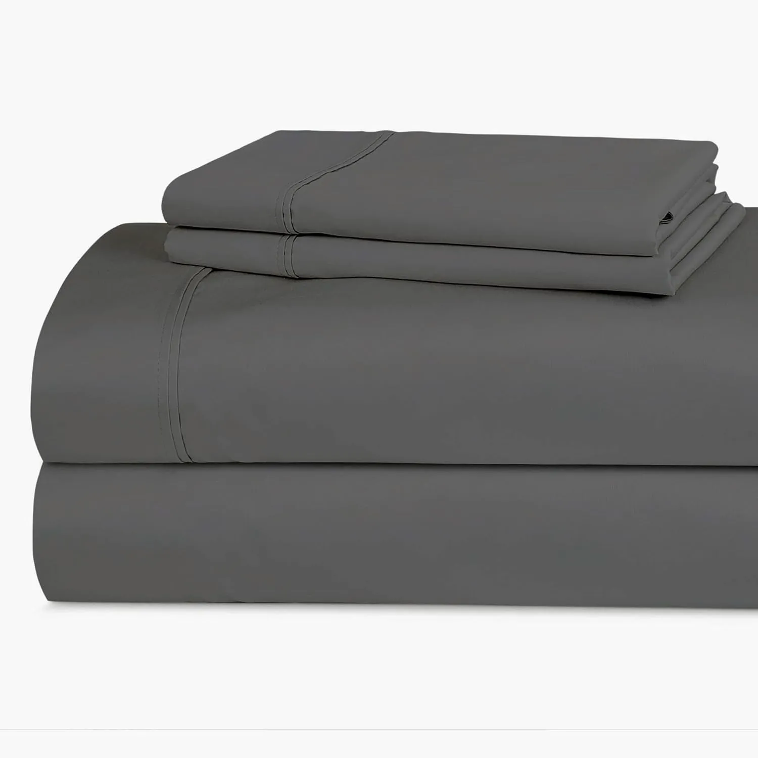 Magic Drapes 4 Piece Sheet Set 100% Egyptian Cotton 800 Thread Count Premium Sateen Finish Bedding 16 Inch Deep Pocket Includes 1 Flat Sheet 1 Fitted Sheet 2 Pillow Case (Elephant Grey, King)