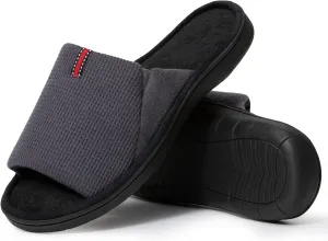 Magtoe Men's Slip-on Slippers Open Toe Home Non-Slip Home Slippers Memory Foam Slippers for Men