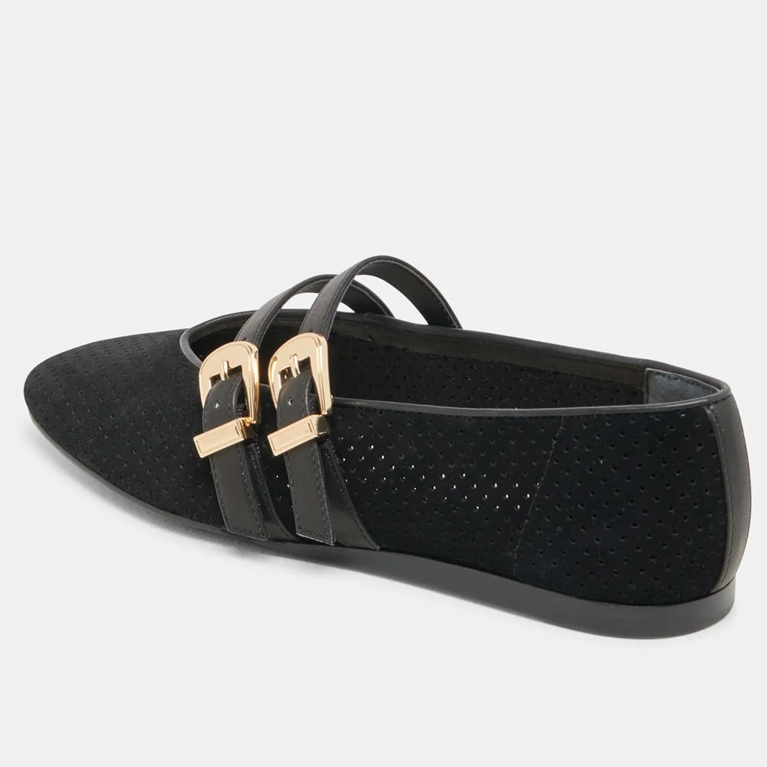 Mary Jane Flats for Women Woven Raffia Round Toe Ballet Flat Comfortable Walking Ballerina Shoes with Double Buckle Strap