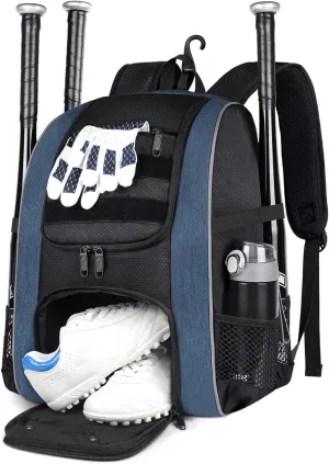 MATEIN Baseball Backpack, Lightweight Softball Bags with Shoes Compartment for Men, Large Capacity Baseball Bag Gifts for Adults with Fence Hook Hold 4 Tee Ball Bats, TBall Gear, Helmet