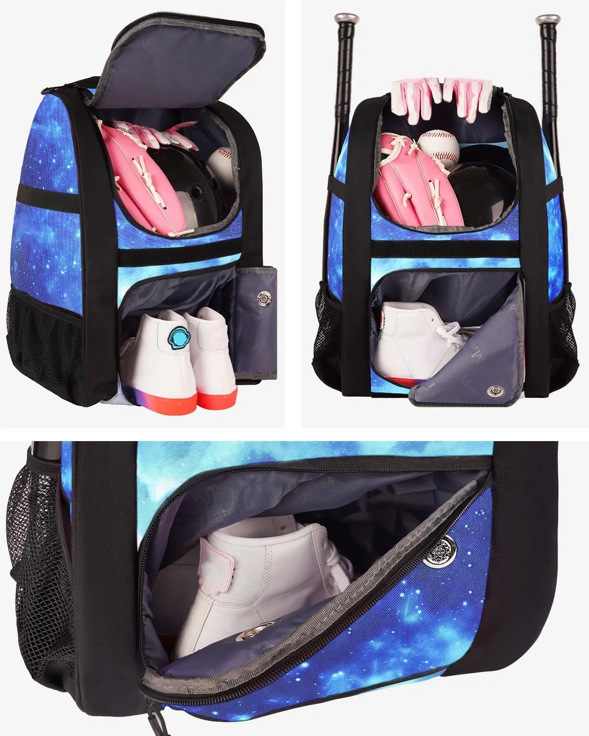 MATEIN Softball Bag, Lightweight Baseball Backpack with Shoe Compartment, Baseball Bag with Fence Hook for TBall Bat & Equipment, Softball Gifts Catchers Backpack for Women Fit Batting Glove, Helmet