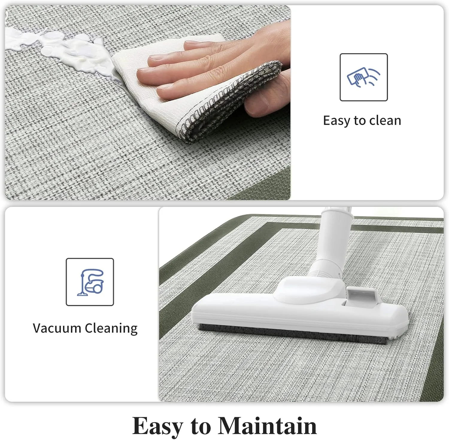 Mattitude Kitchen Mat [2 PCS] Cushioned Anti-Fatigue Non-Skid Waterproof Rugs Ergonomic Comfort Standing Mat for Kitchen, Floor, Office, Sink, Laundry,Green