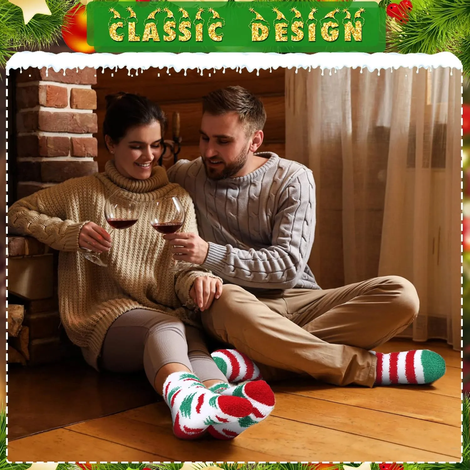 Meanplan 24 Pairs Christmas Fuzzy Socks Womens Bulk Xmas Winter Holiday Cozy Fluffy Warm Sock Pack for Christmas Gift