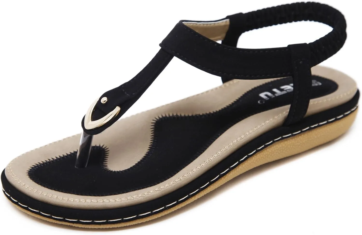 Meeshine Women's Bohemia Flip Flops Summer Beach T-Strap Flat Sandals Comfort Walking Shoes
