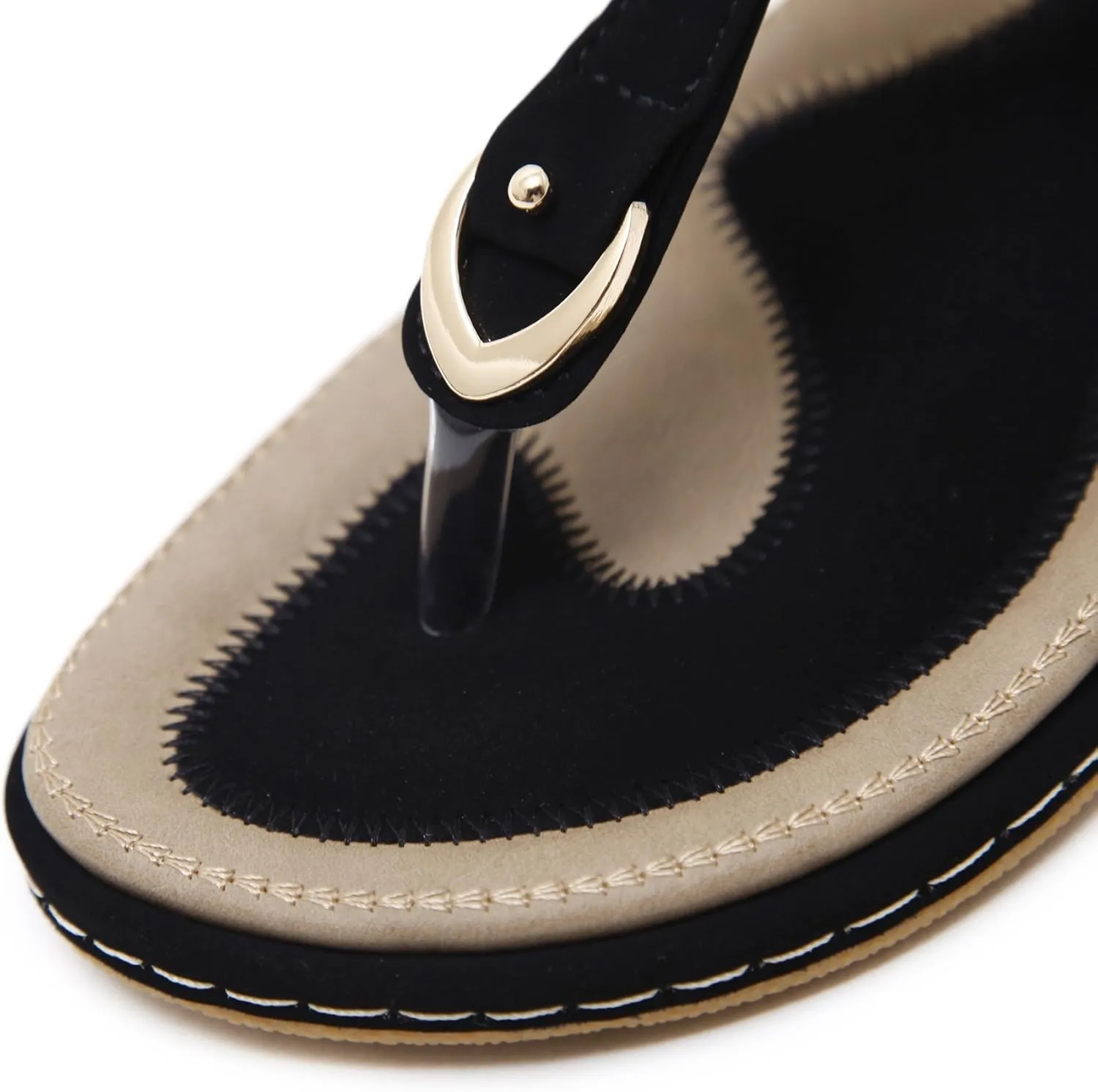 Meeshine Women's Bohemia Flip Flops Summer Beach T-Strap Flat Sandals Comfort Walking Shoes