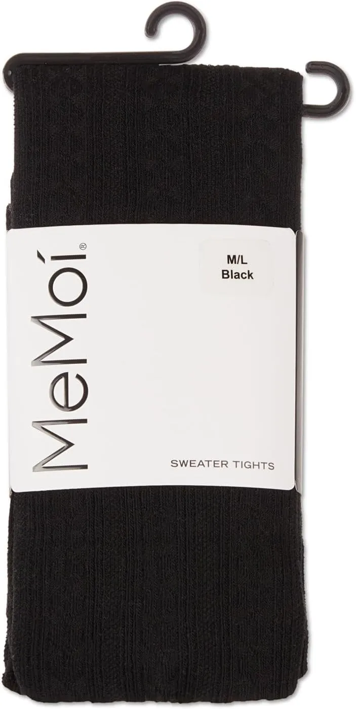 MeMoi Toronto Cable Cotton Tights for Women, Cozy and Breathable Warm Sweater Tights - Sizes S to XL