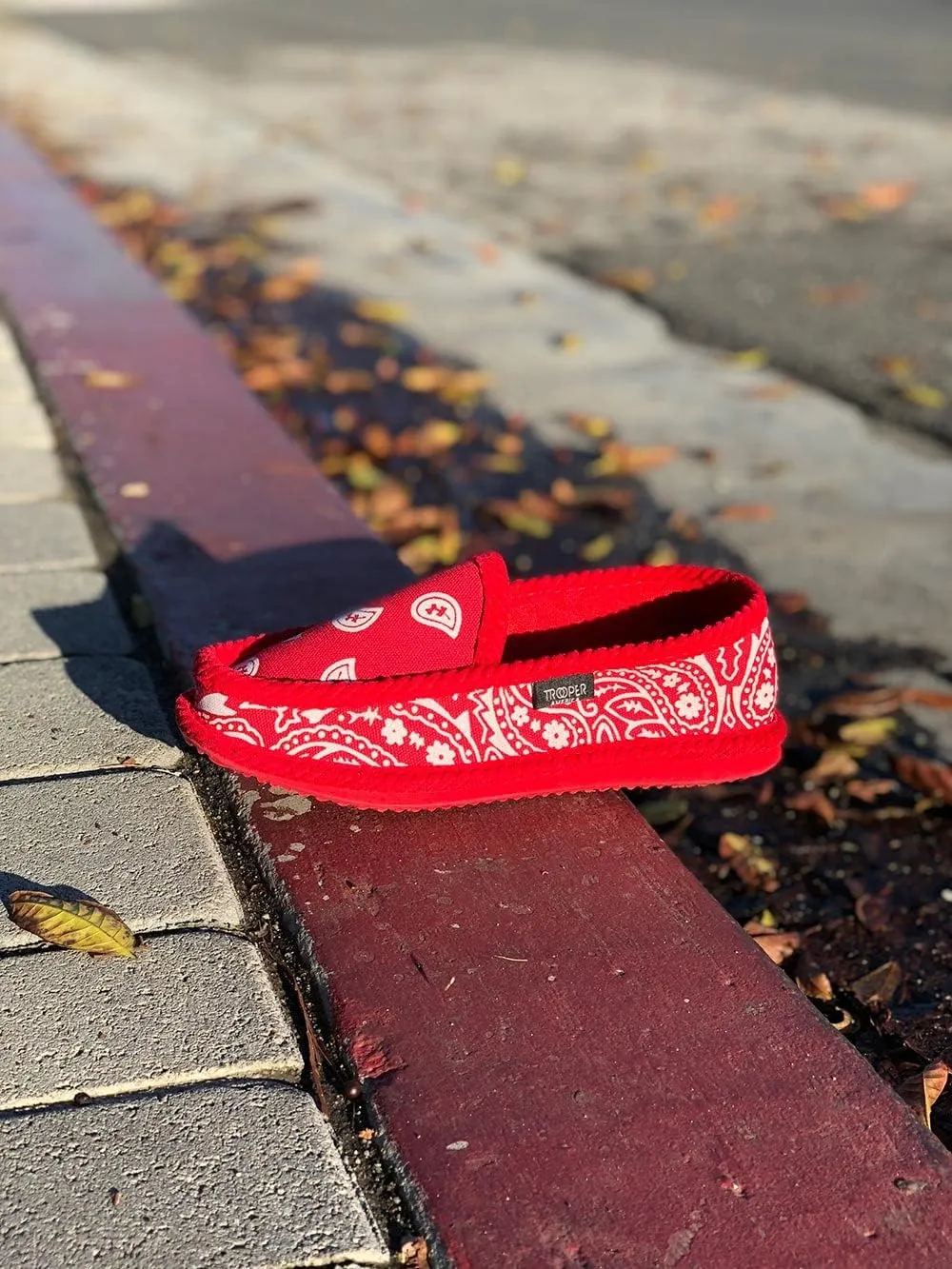 Men KS-002 Red Bandana Paisley Slip-On | Cozy, Colorful House Shoe Slippers | Ultra Cushion For Indoor and Outdoor