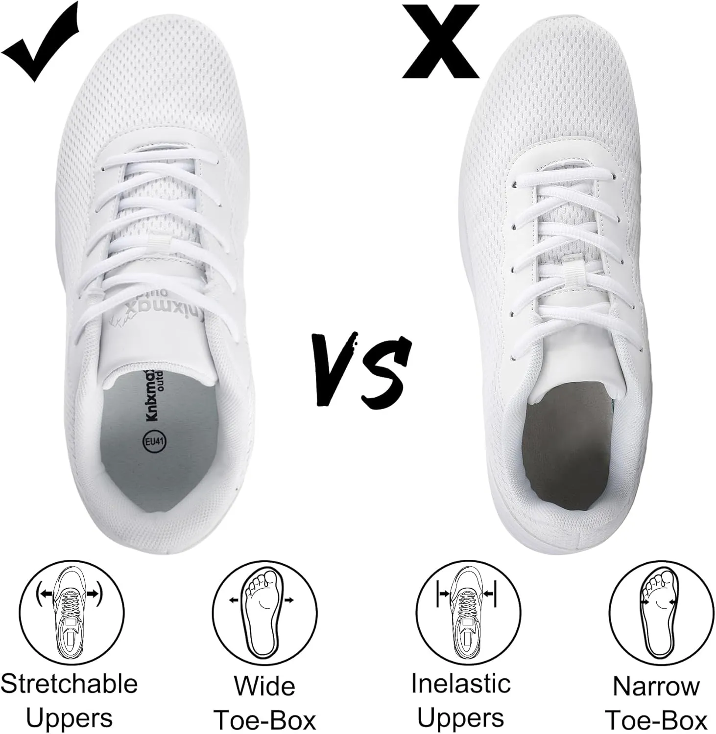 Men Women Wide Fit Sneakers Fahion Lightweight Running Shoes Cushioned Workout Shoes