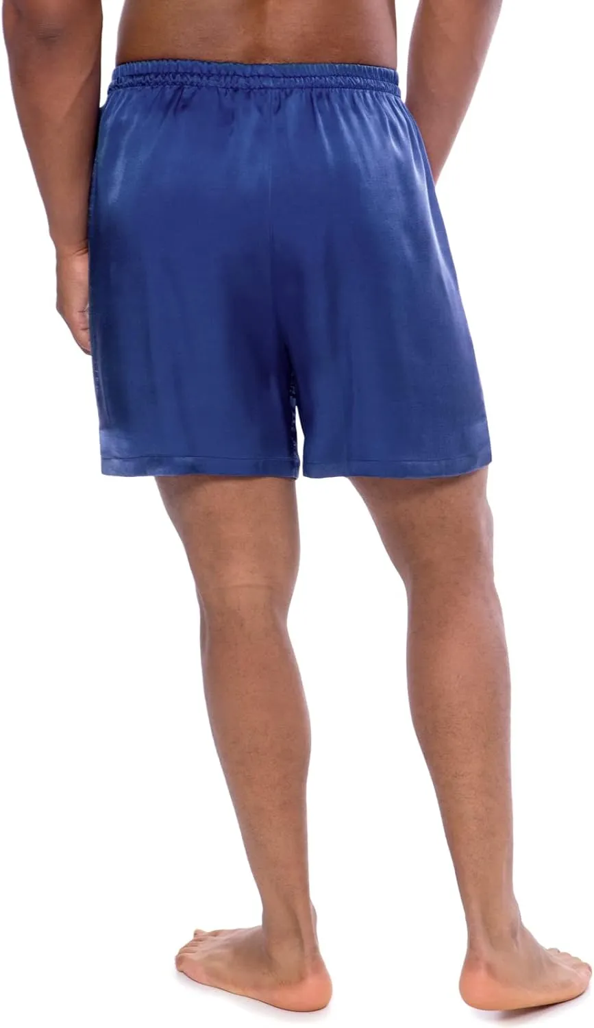 Men's 100% Organic Mulberry Silk Boxer Shorts - Luxury Underwear Breathable and Comfortable (Country Club)