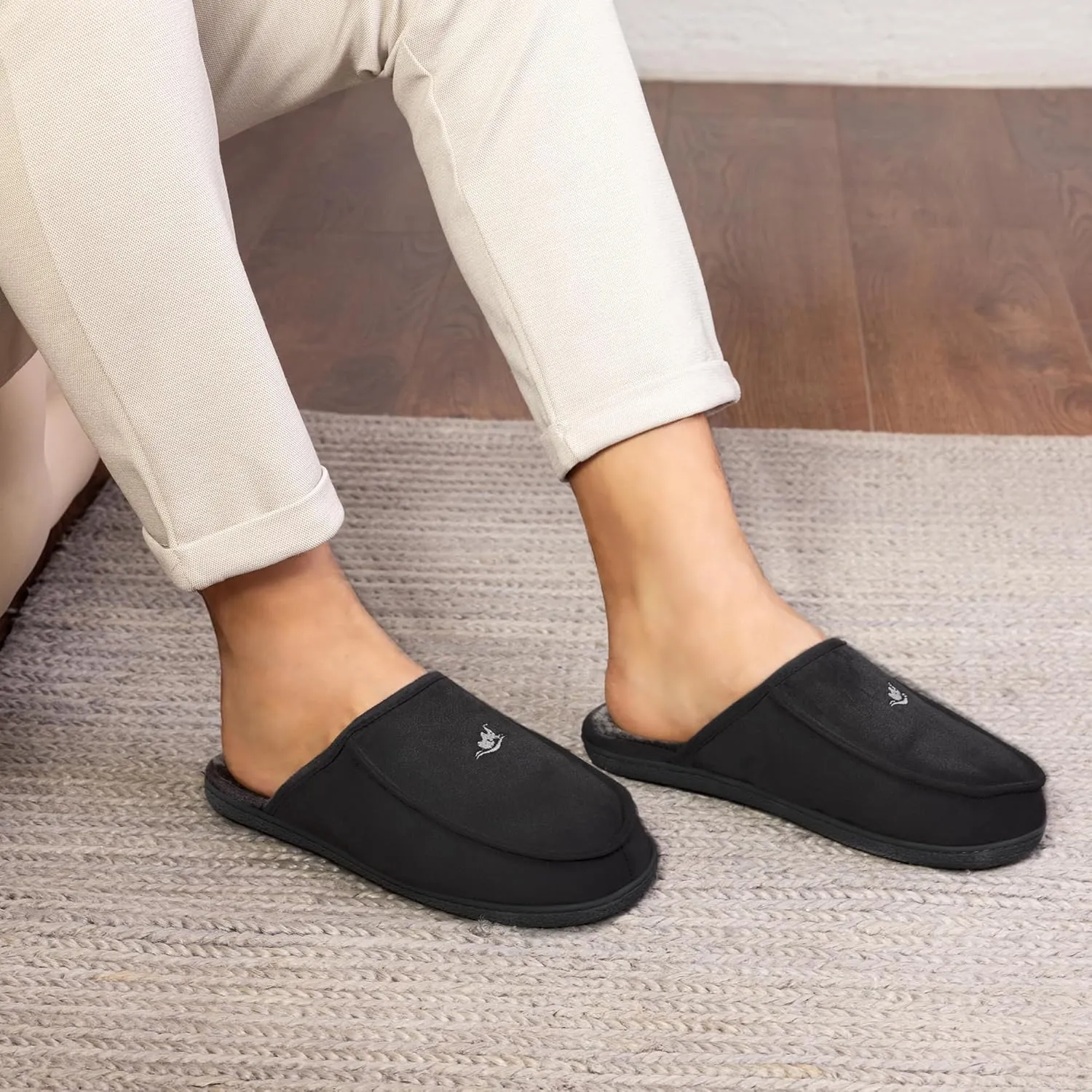Men's 80D High Density Memory Foam House Slippers, Indoor Outdoor Slip On Clog House Shoes