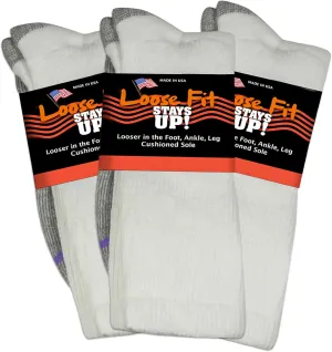 Men's and Women's Casual Crew Socks (Pack of 3) Made in USA! Cushioned Sole