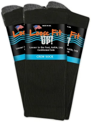Men's and Women's Casual Crew Socks (Pack of 3) Made in USA! Cushioned Sole