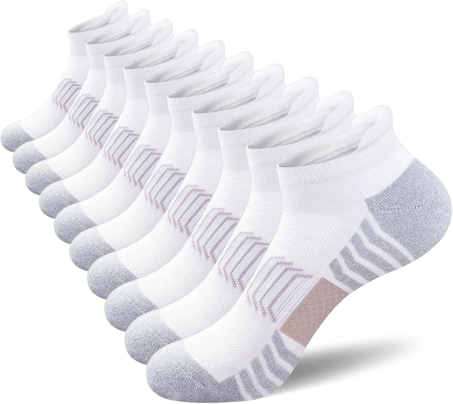 Men's Ankle Comfort Cushioned Anti-Blister Wicking Breathable Athletic Running Socks 5 Pairs