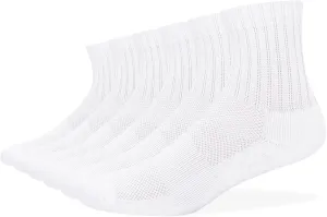Men's Athletic Quarter Socks Cushioned Moisture Wicking with Arch Support Medium, 6 Pairs