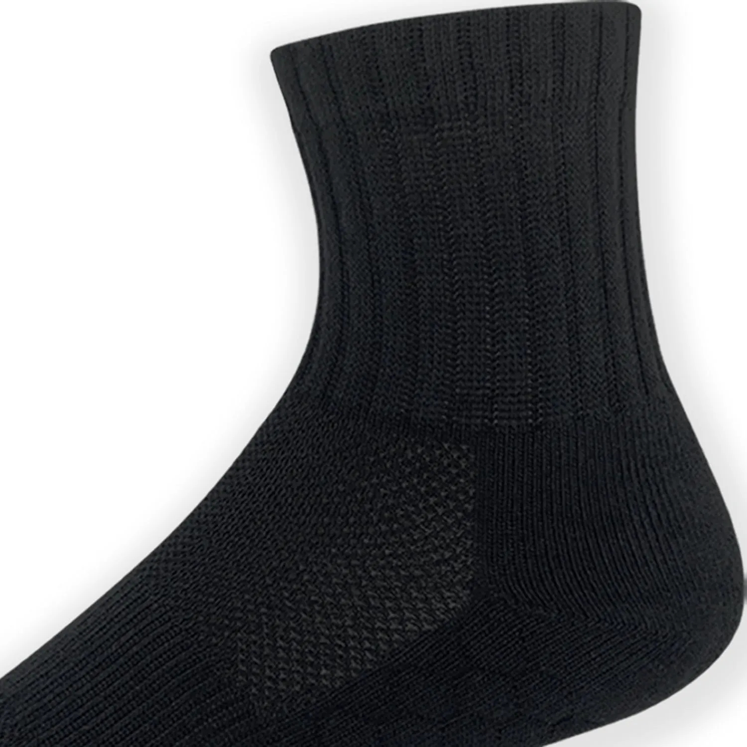 Men's Athletic Quarter Socks Cushioned Moisture Wicking with Arch Support Medium, 6 Pairs