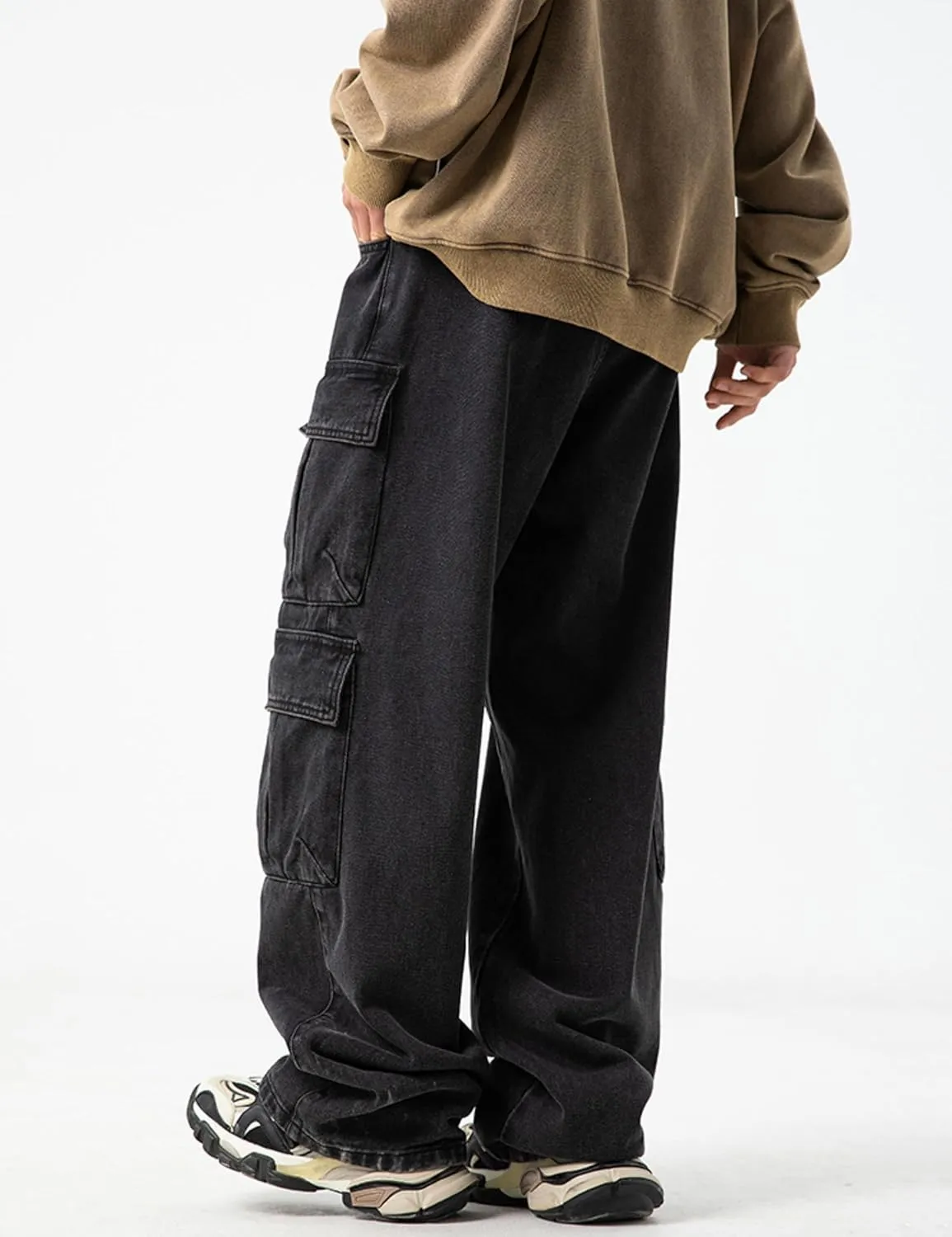 Mens Baggy Jeans Y2k Hip Hop Demin Cargo Pants Grunge Jnco Jeans Loose Fit Cargo Jeans Streetwear